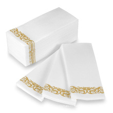 100Pcs Gold Dinner Disposable Paper Napkins Silver Guest Towels, Hand Towel Napkins for Birthday, Wedding, Christmas, Parties